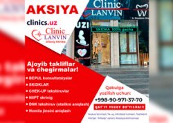 Aksiya Lanvin Clinic - Oilaviy klinikada! Sog'lig'ingizga g'amxo'rlik qilish va pulni tejash vaqti keldi!